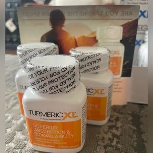 Tumeric XL by great health works 3 bottles of 30 soft gel capsules. Unopened